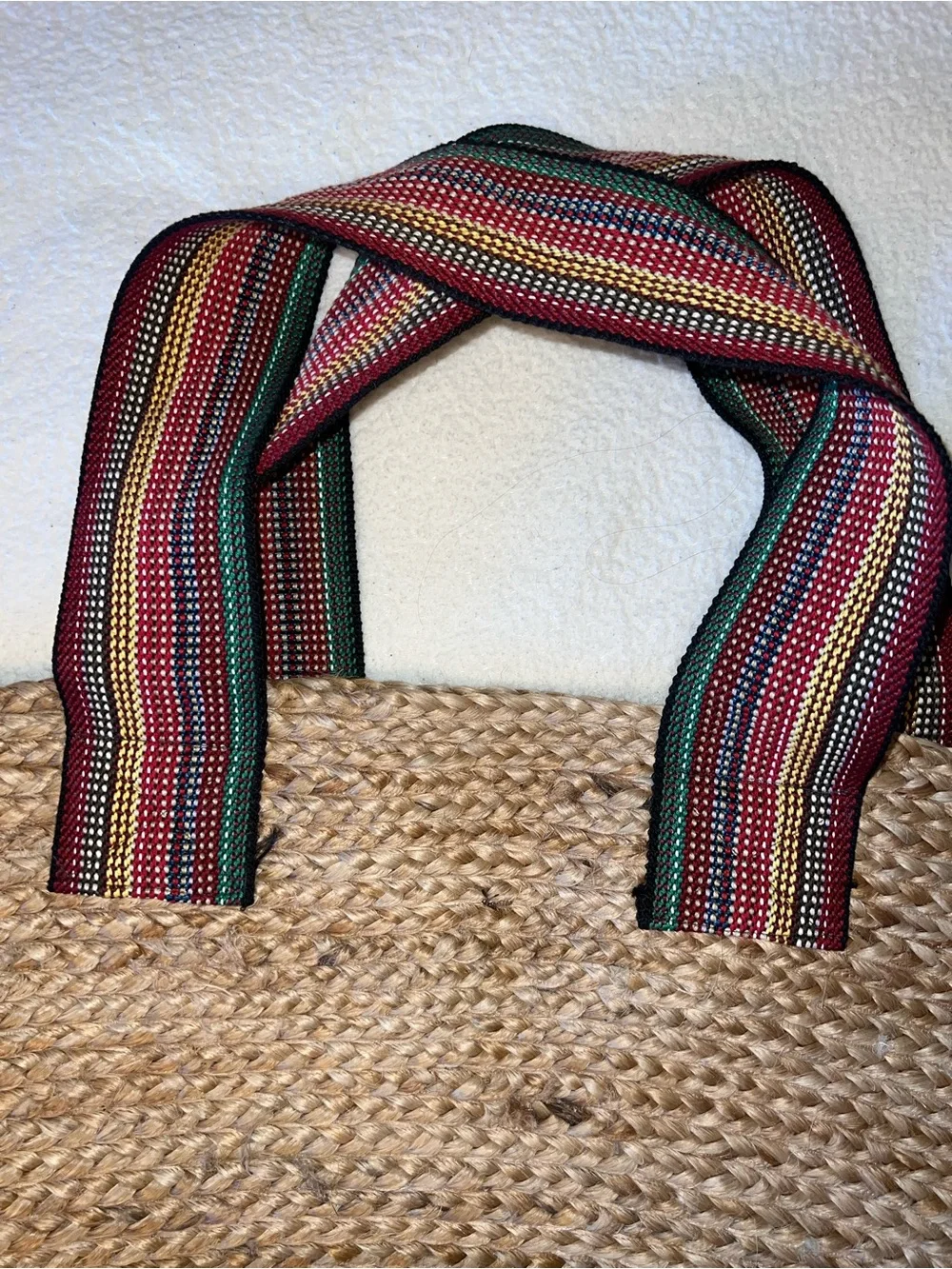 Mersea Natural Woven Straw Jute Tote Rattan Large Beach Tote